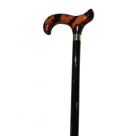 Morocco styled timber cane with a black shaft